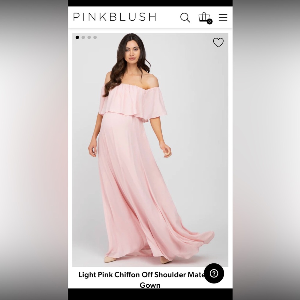 NWT Light Pink Chiffon Off Shoulder Maternity Dress - Pink Blush Maternity